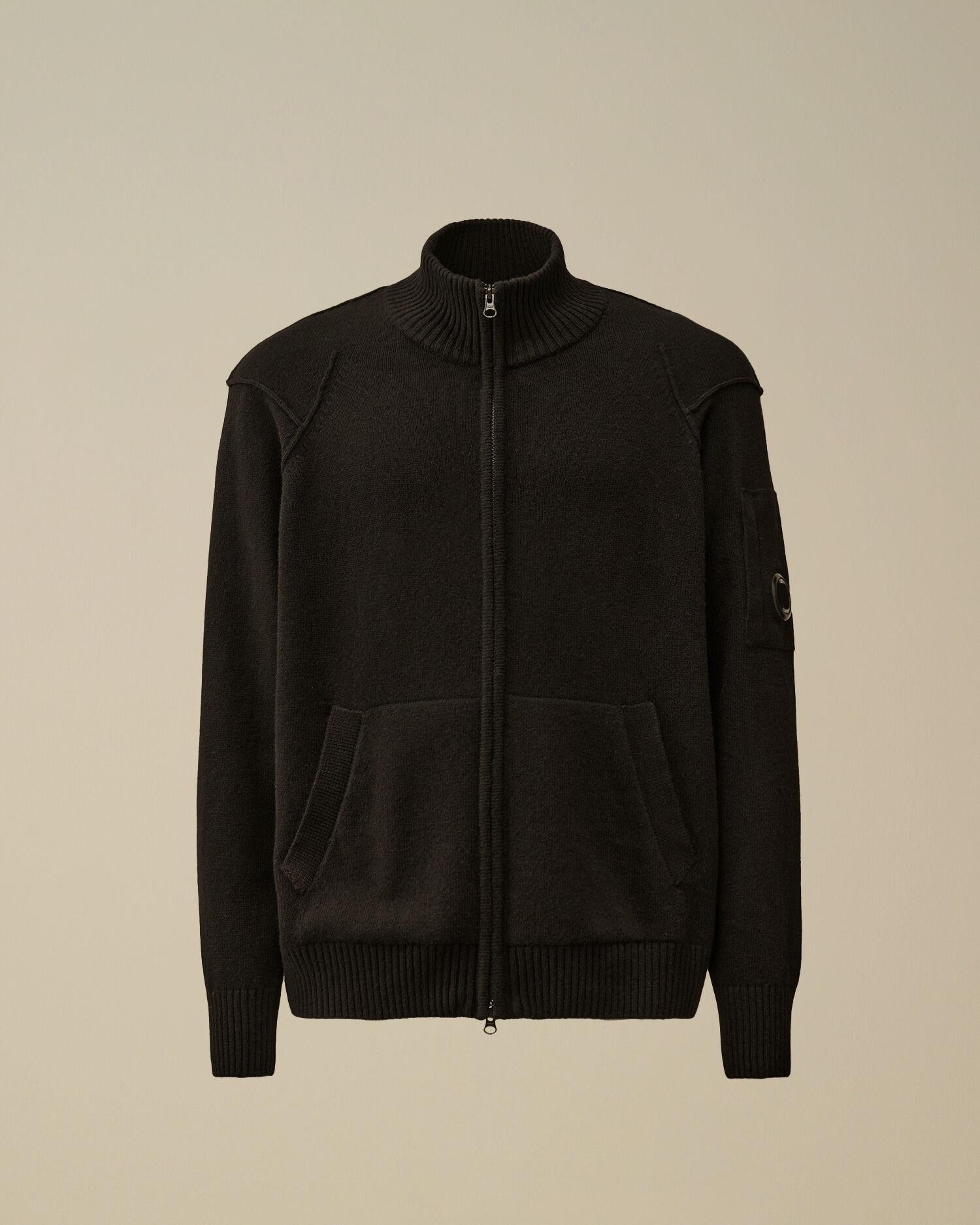 Lambswool GRS Full Zip Sweater CMKN708A 999 C.P. COMPANY