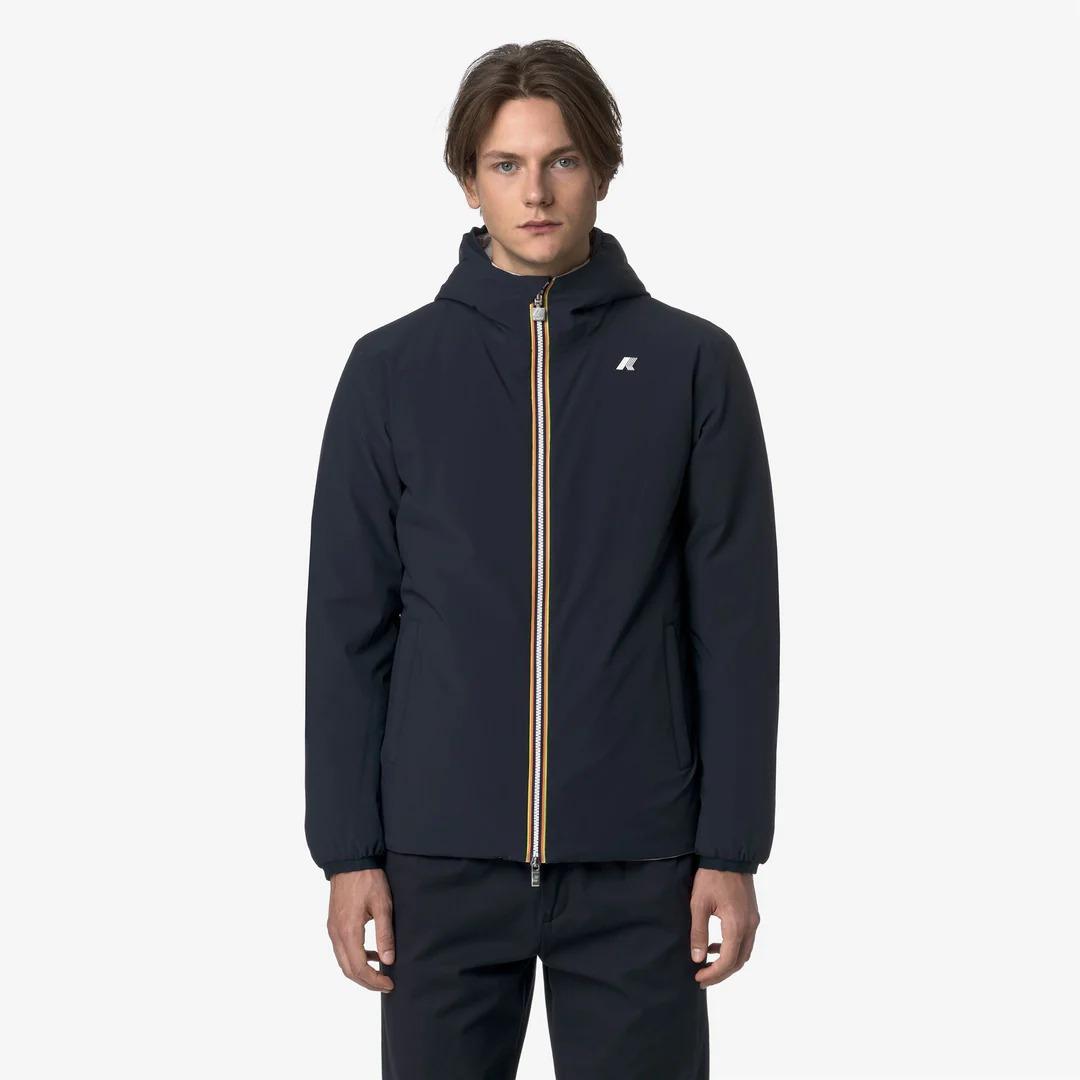 JACK ST WARM REVERSIBLE<BR/>BLUE DEPTH-BEIGE CASHMERE<BR/>Giacca corta reversibile da uomo K6128VW BBC K-WAY
