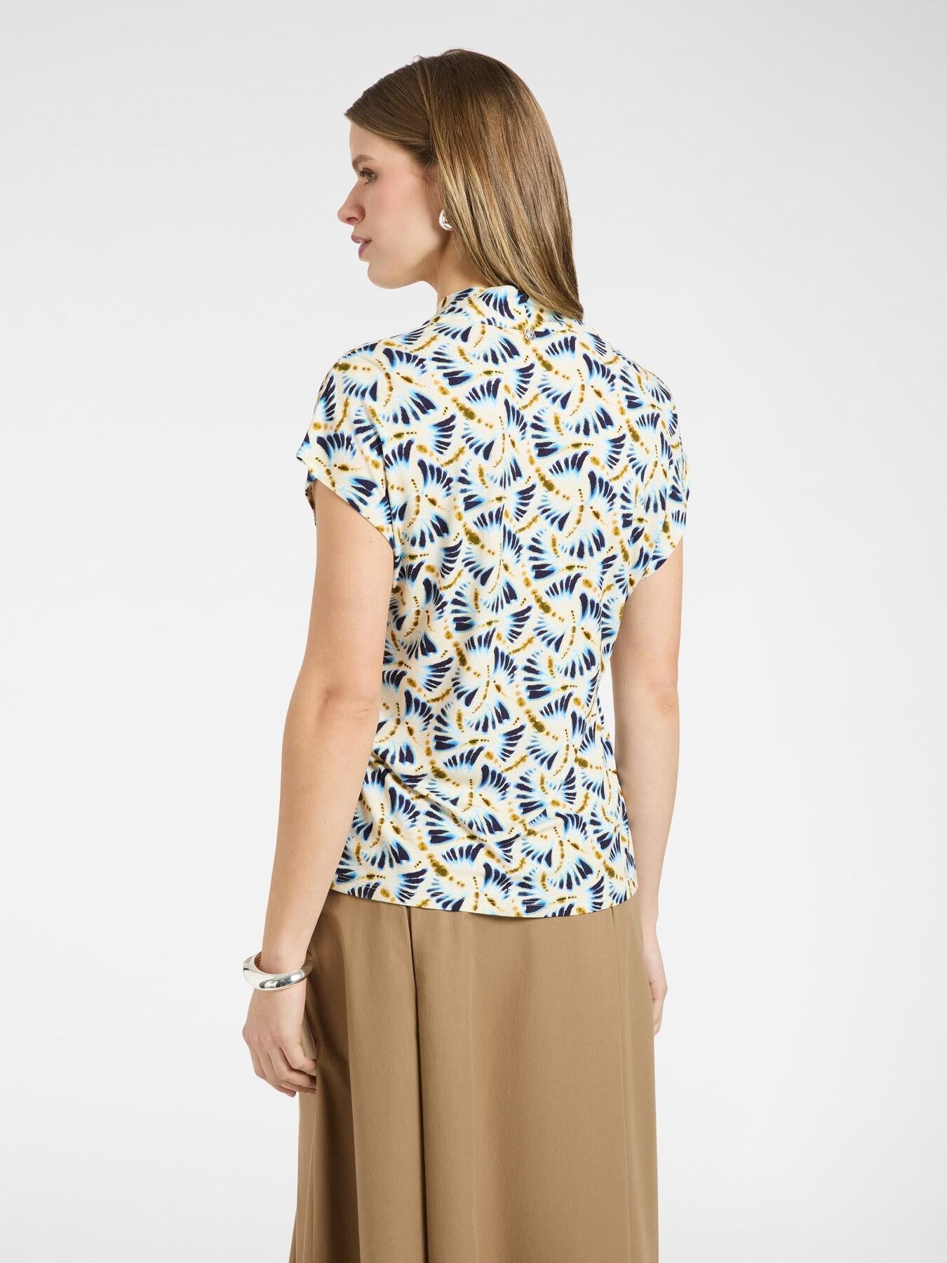 T-shirt stampata con scollo a V<BR/> G005Z000634N 01 ELENA MIRO