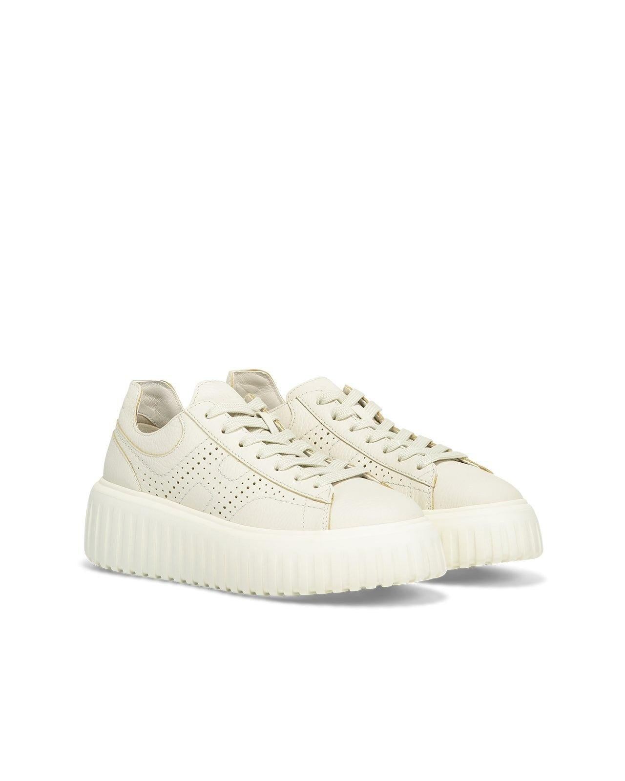 Hogan scarpe h-stripes bianco donna in pelle HXW6450FJ50KCO B013 HOGAN