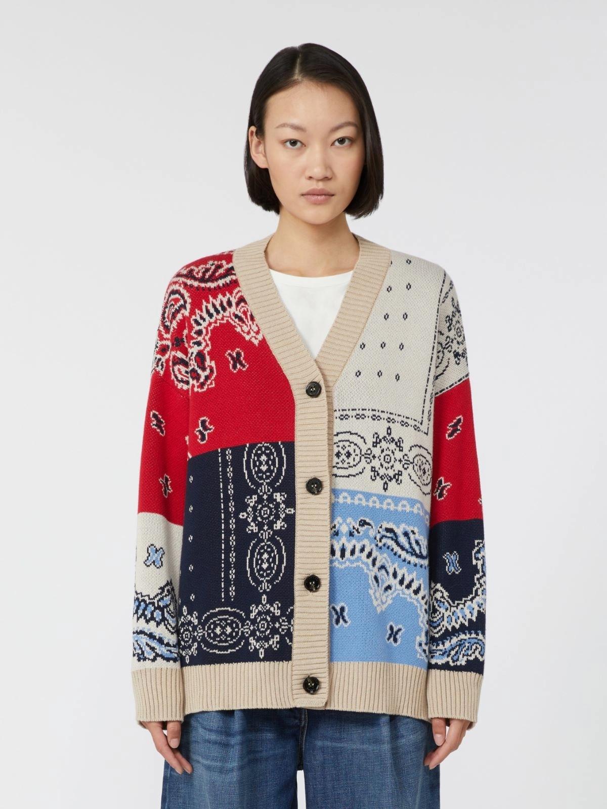 Cardigan over in filato jacquard BAOBAB 001 WEEKEND