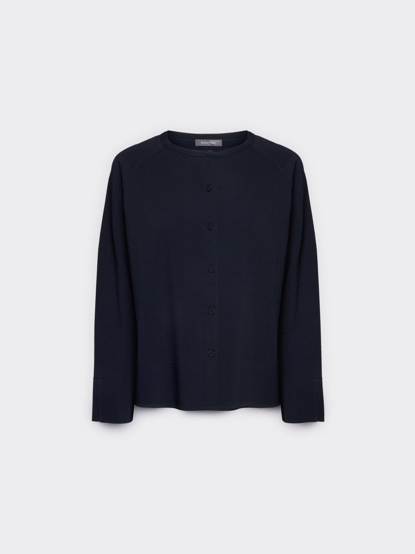 Cardigan girocollo misto viscosa<BR/> M562Z100752N 34 ELENA MIRO