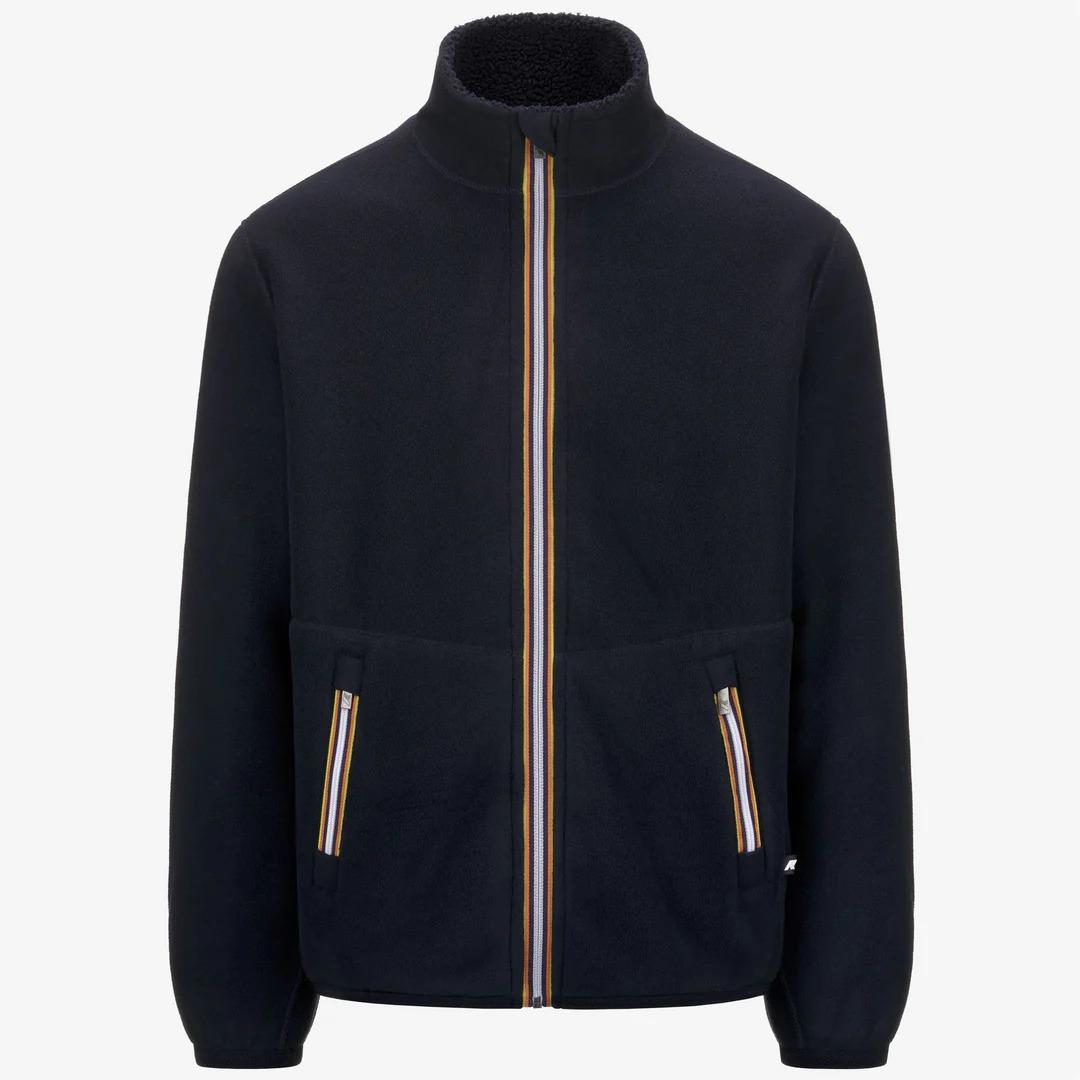 PASCAL SHERPA POLAR REVERSIBLE<BR/>BLUE DEPTH-BLUE DEPTH<BR/>Giacca in pile reversibile blu da uomo con effetto sherpa K3132PW A2B K-WAY