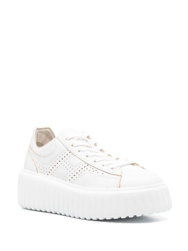 Hogan scarpe h-stripes bianco donna in pelle HXW6450FJ50KCO B001 HOGAN