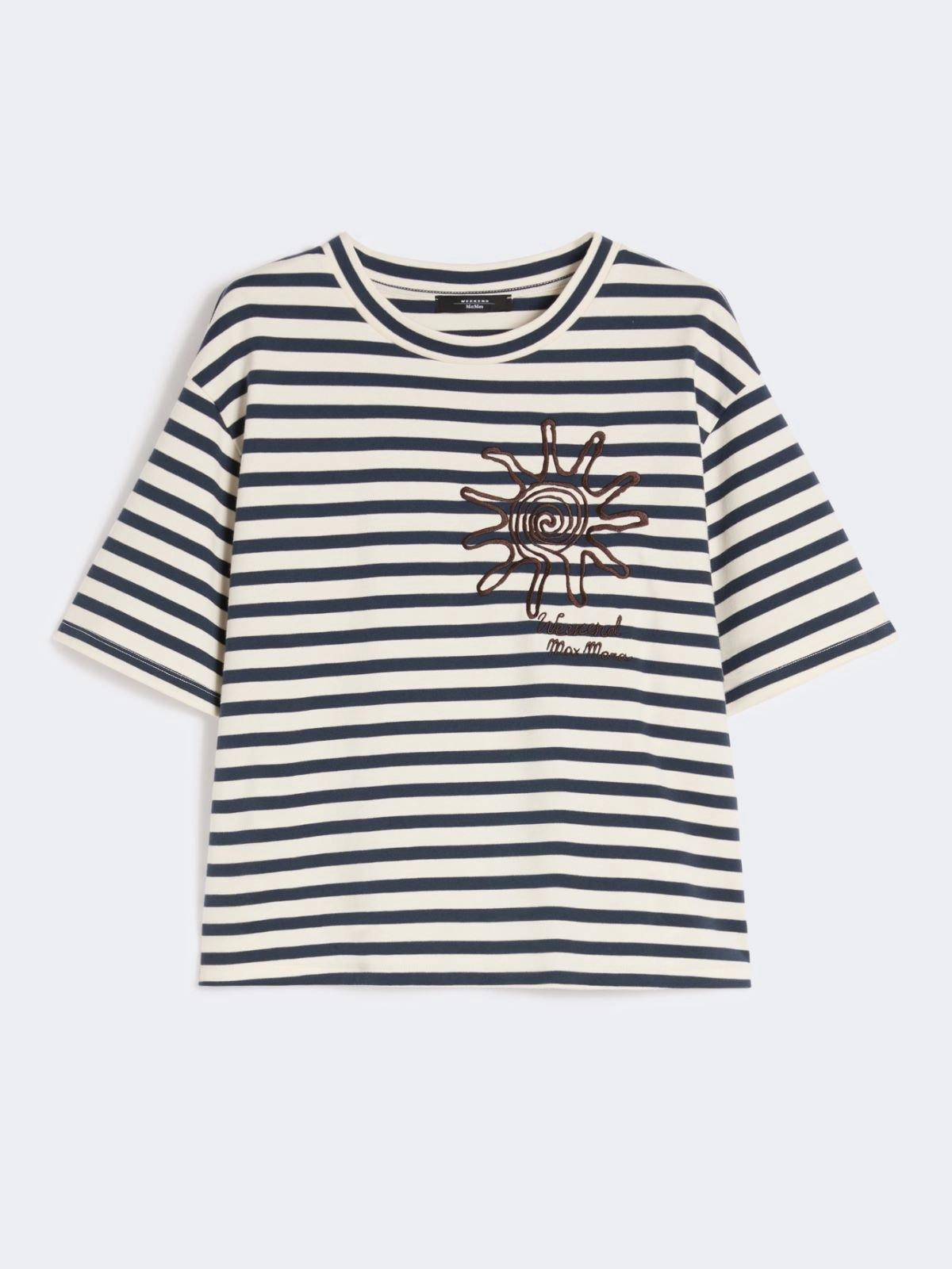 T-shirt in jersey di cotone con stampa - Blu<BR/> WKDSABATO 005 WEEKEND
