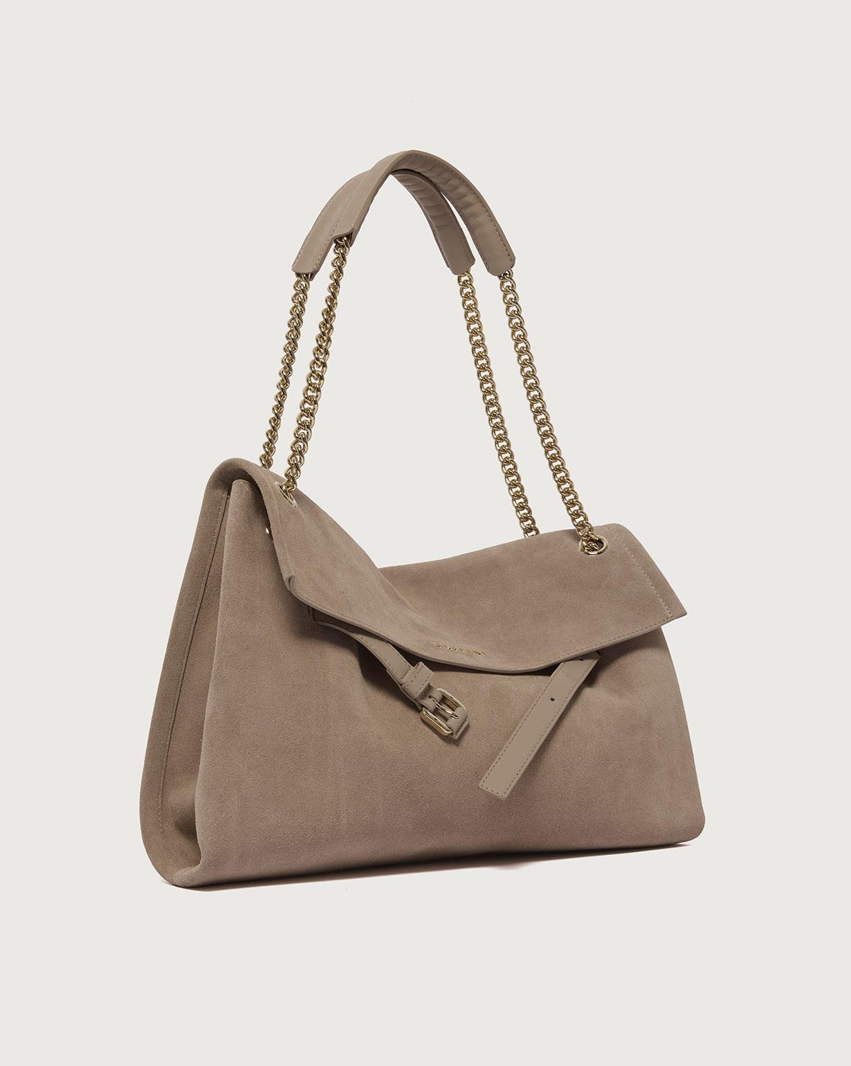 Borsa Venus Peach Midi a spalla in suede<BR/> B02212PEA SABBIA ORCIANI