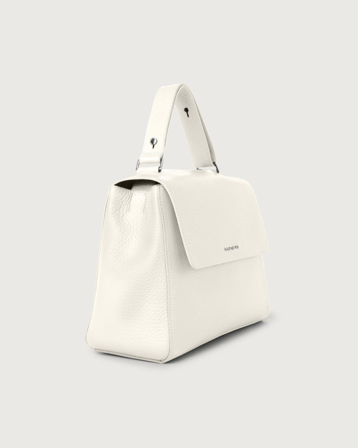 Borsa Sveva Soft Media a spalla in pelle con tracolla BT2006SOF BIANCO ORCIANI