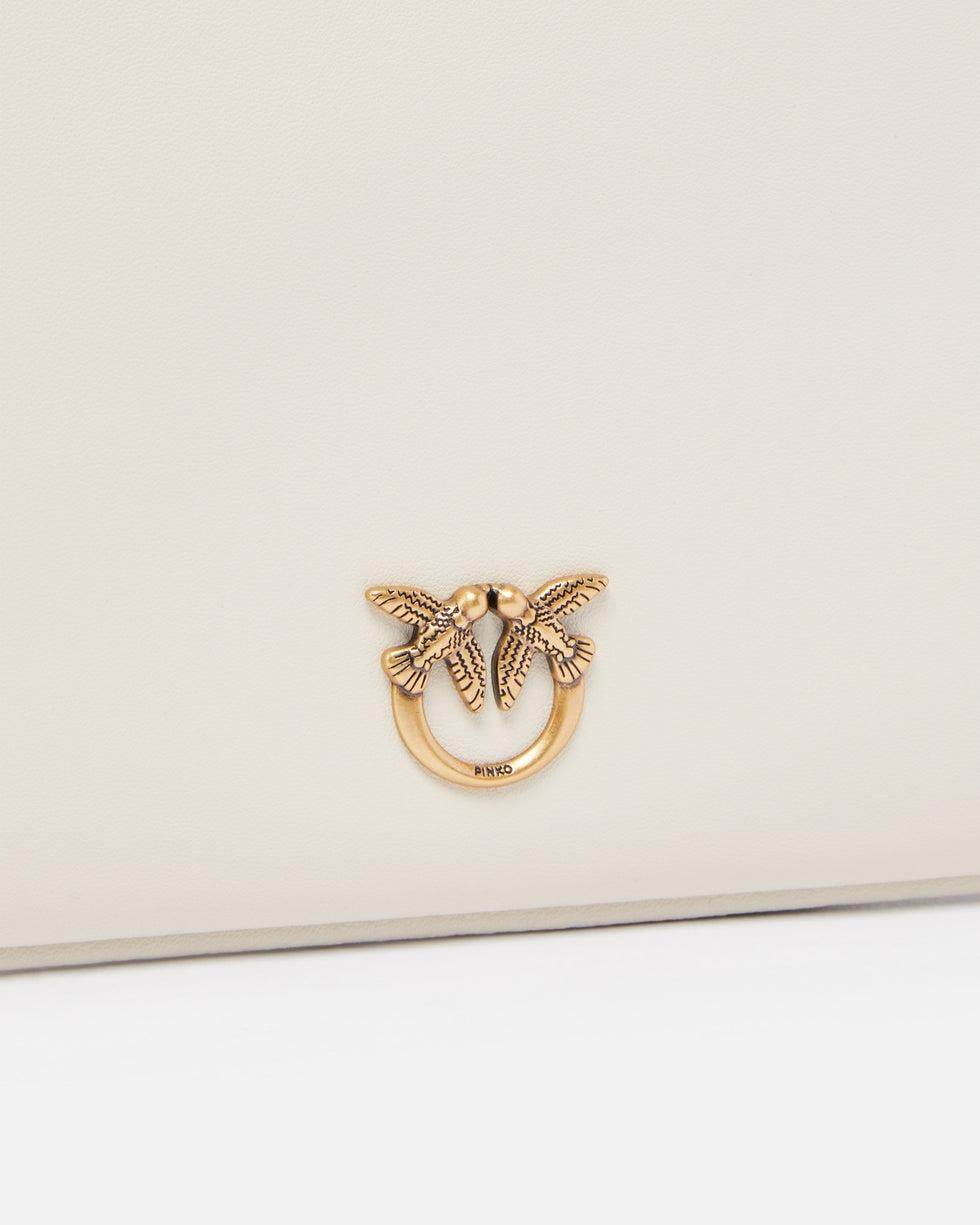 Horizontal Flat Bag in pelle<BR/> 102747A0F1 Z14Q PINKO