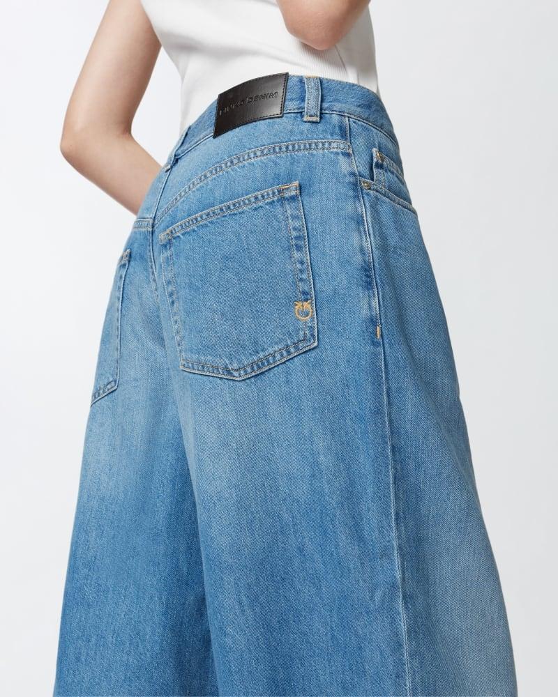 Jeans palazzo in denim medio chiaro
