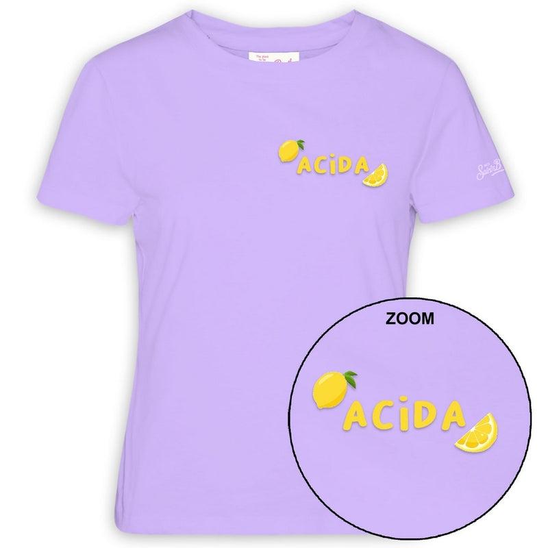 T-shirt da donna Emilie in cotone con ricamo Acida