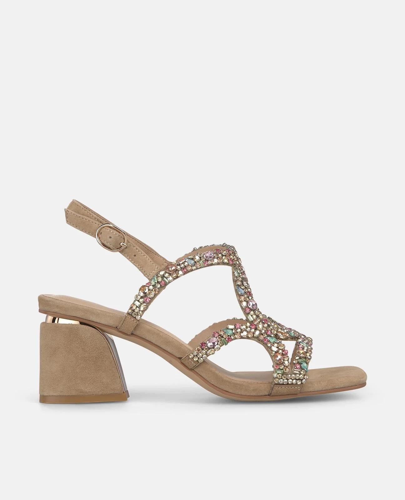 Sandalo con strass e cinturini sottili 3001 SUEDESAND ALMA EN PENA