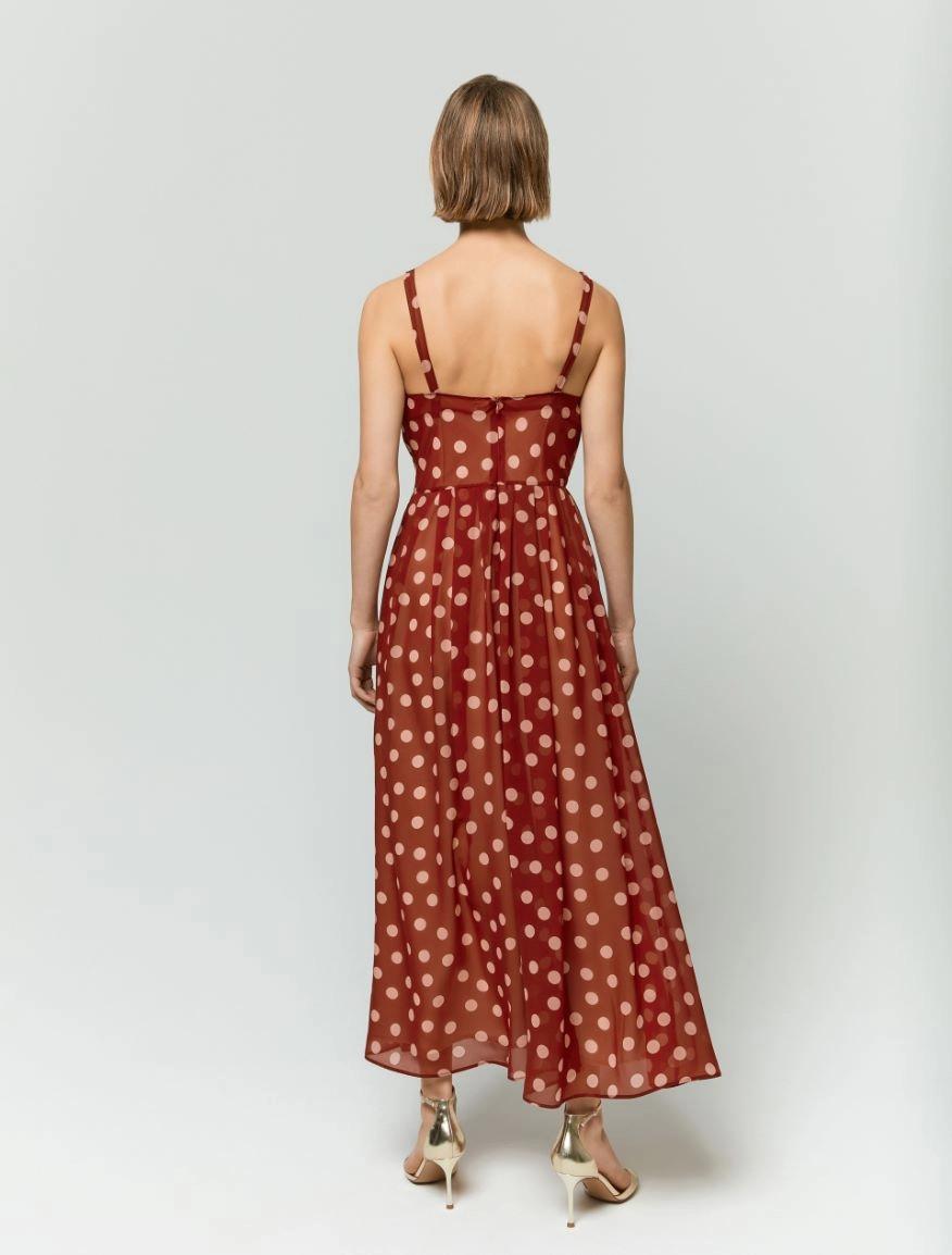 Abito in chiffon con pois