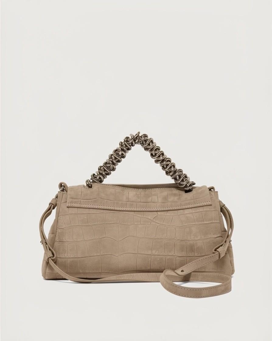 Borsa Sveva Longuette Twilight a spalla in nabuk stampa cocco B02159TWL BISCOTTO ORCIANI
