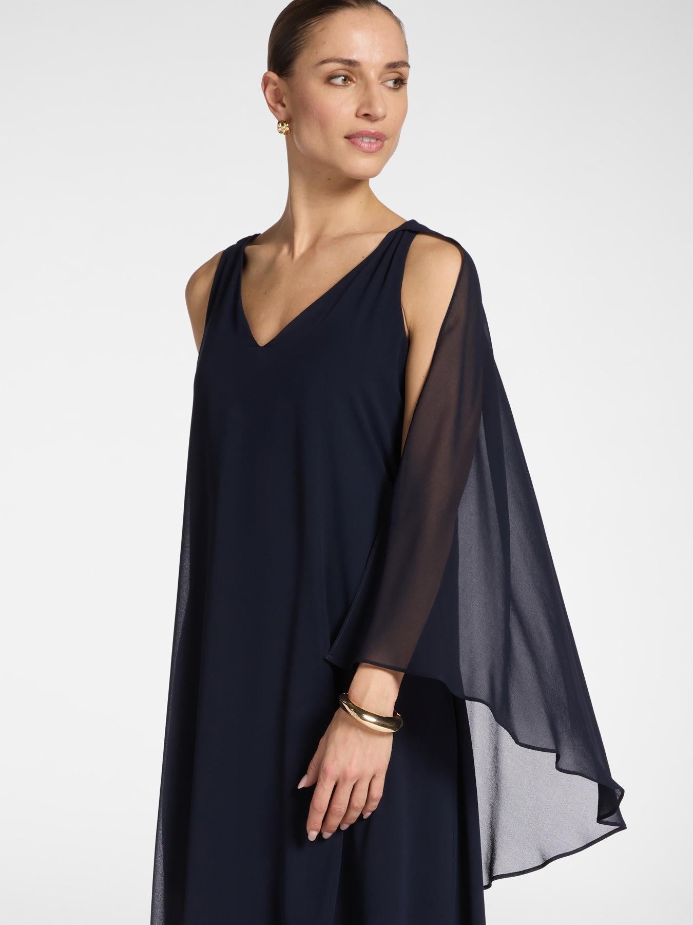 Abito lungo in georgette<BR/> 7072P100299N 34 ELENA MIRO