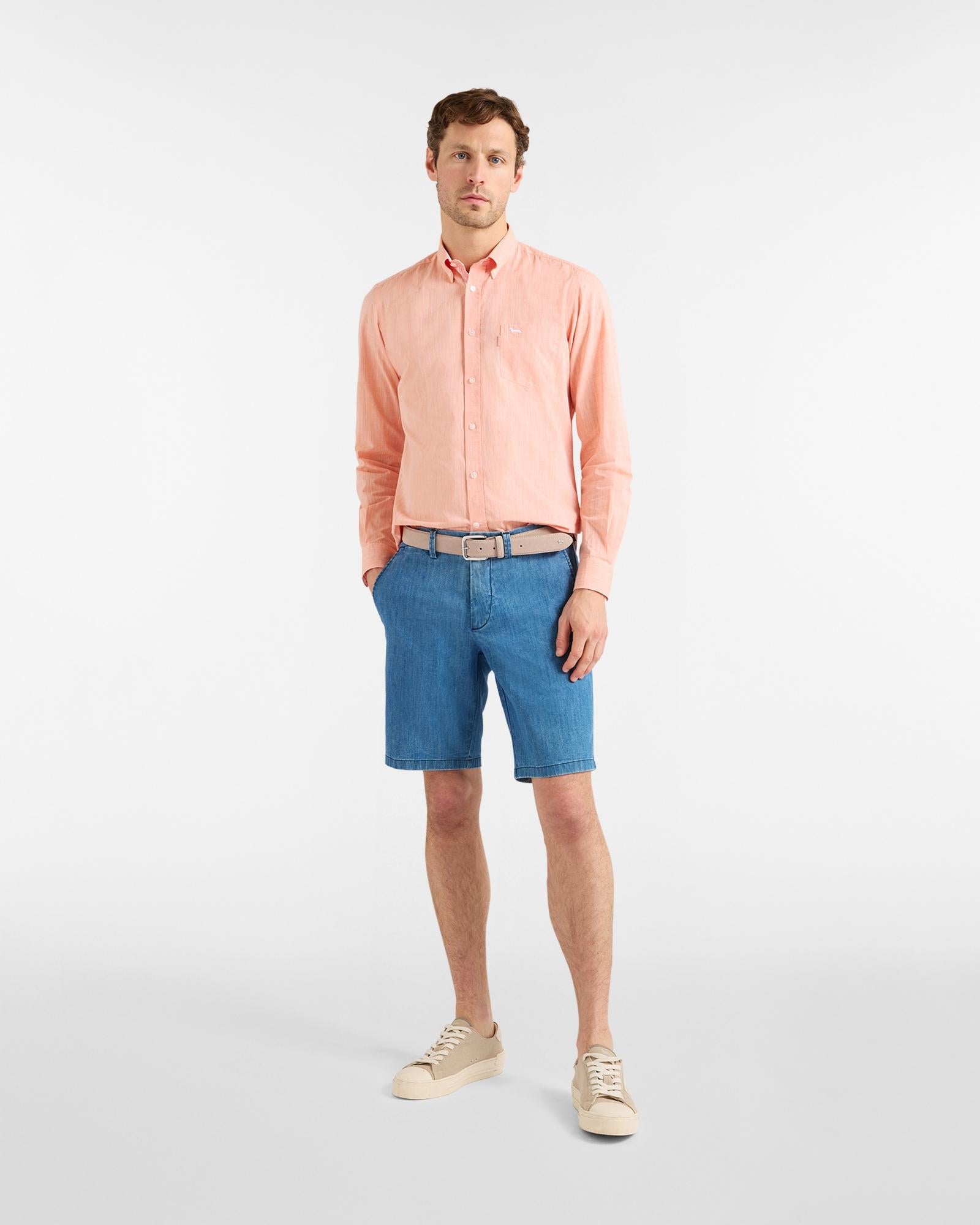 Bermuda In Denim Regular Fit<BR/> BRQ025059465C58 804 HARMONT & BLAINE