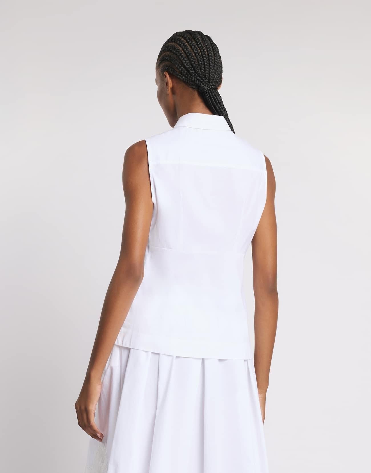 Camicia Smanicata Regular Fit in Popeline Stretch<BR/> NCWA452575SZGR B001 FAY