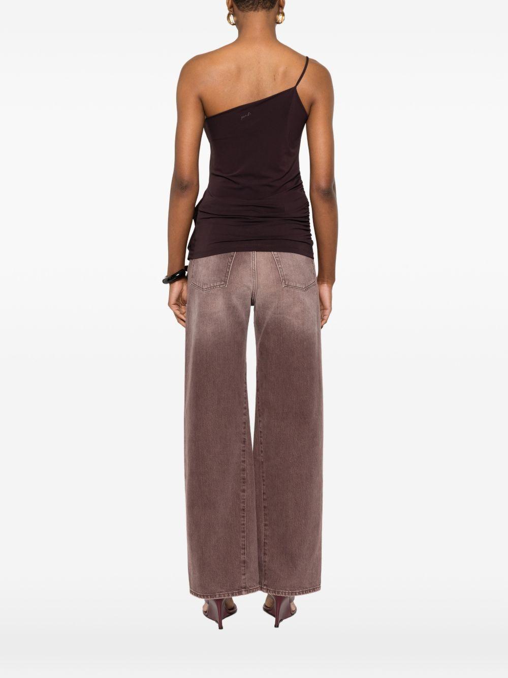 Top donna monospalla con ruches<BR/> 106374A35E M28 PINKO