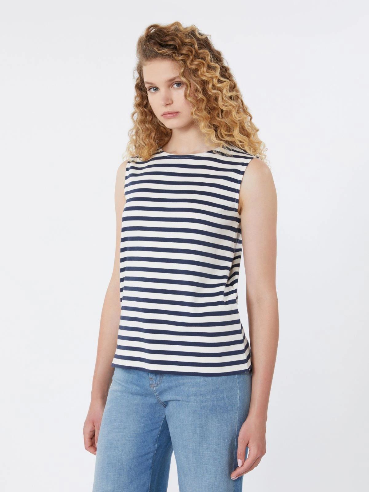 Top smanicato in jersey interlock - BLU<BR/> WKDMULTIH 011 WEEKEND
