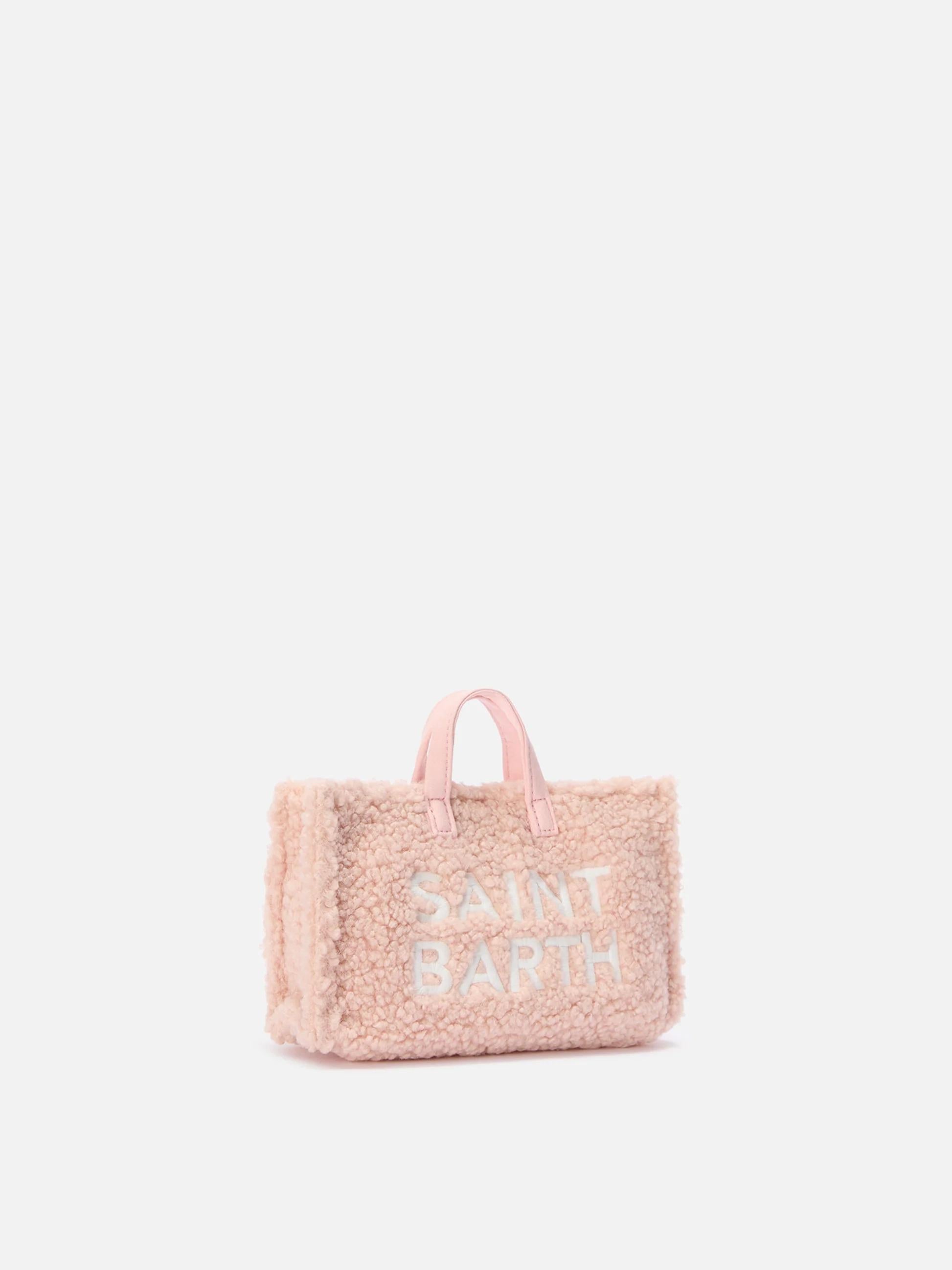 Mini borsa porta telefono Phone Bag Teddy in sherpa rosa<BR/> PHONE004 01494I MC2 SAINT BARTH