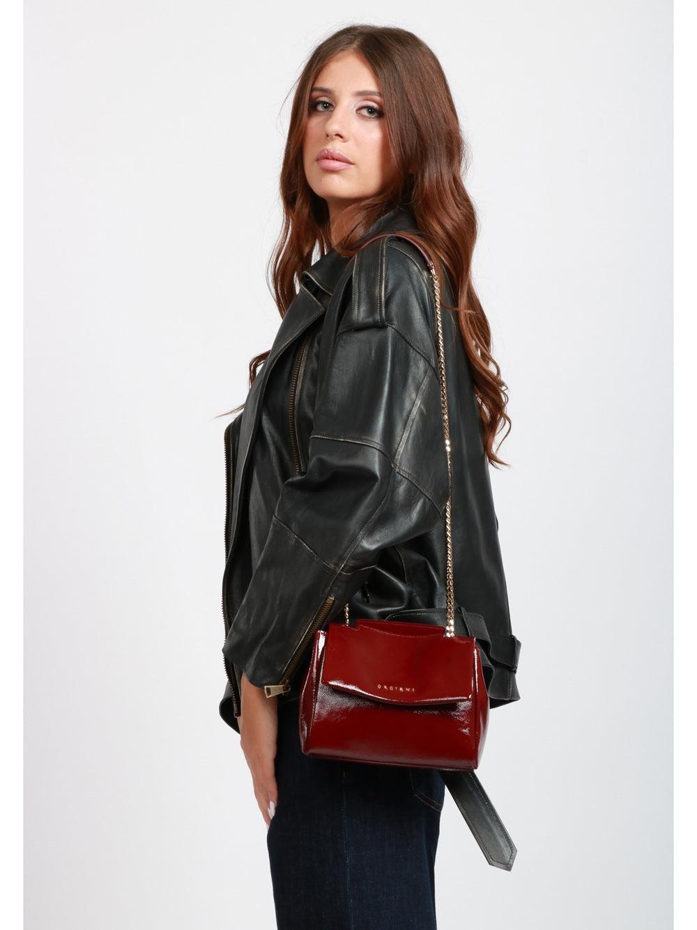 Borsa Sveva Sense Mini in Pelle Bordeaux<BR/> BC2019VYL CHIANTI ORCIANI