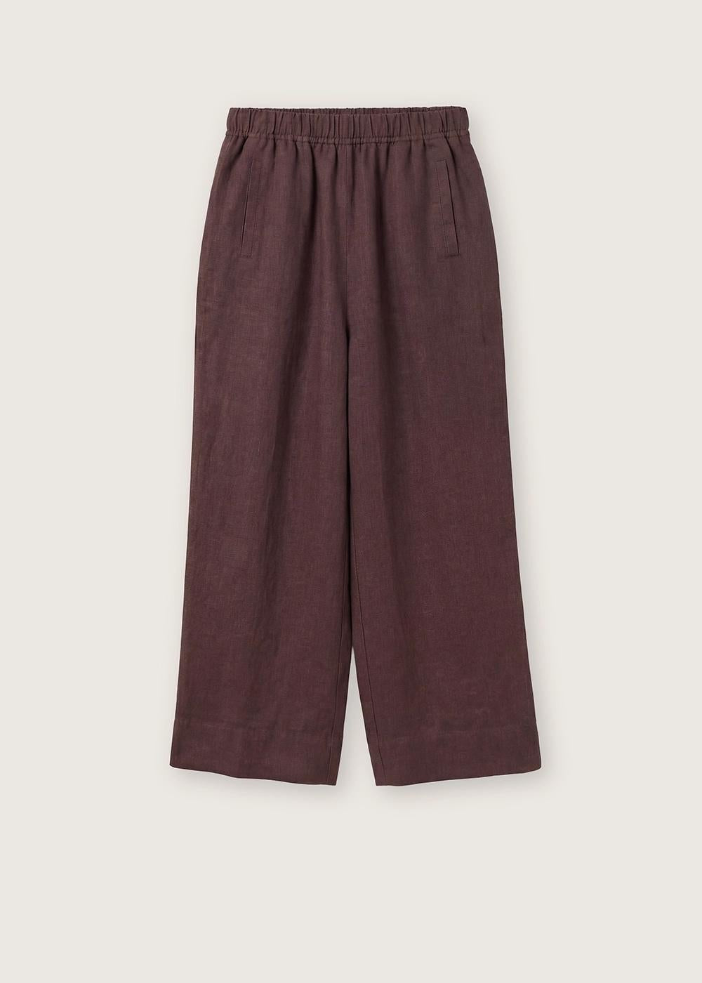 Pantaloni elasticizzati in lino N1665PA 8000/747 ROSSO 35