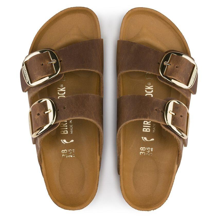 Ciabatta in pelle oleata Arizona Big Buckle 1011073ARIZONA COGNAC BIRKENSTOCK