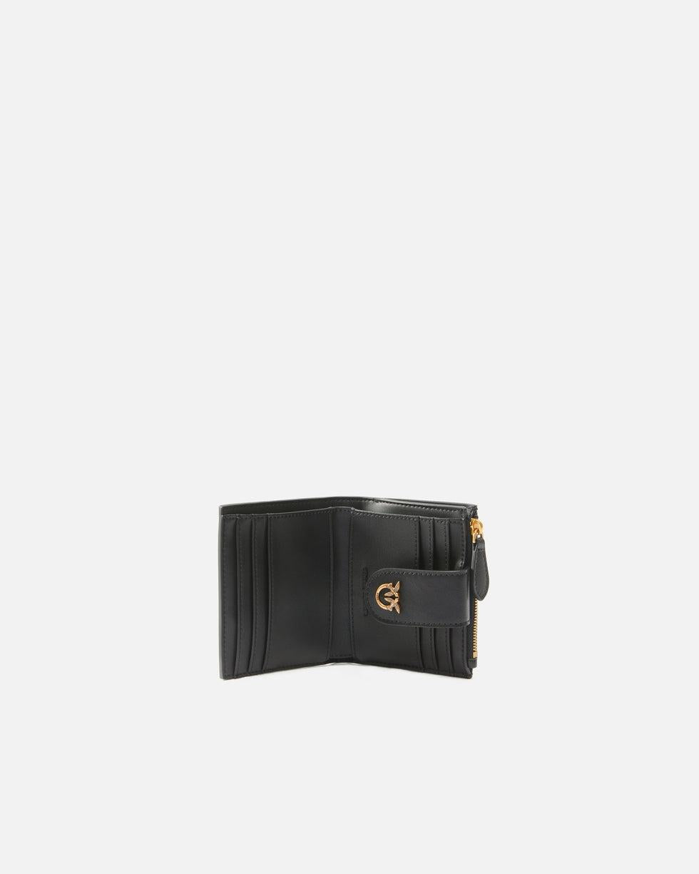 Portafoglio piccolo in pelle liscia con logo<BR/> 103610A0F1 Z99Q PINKO