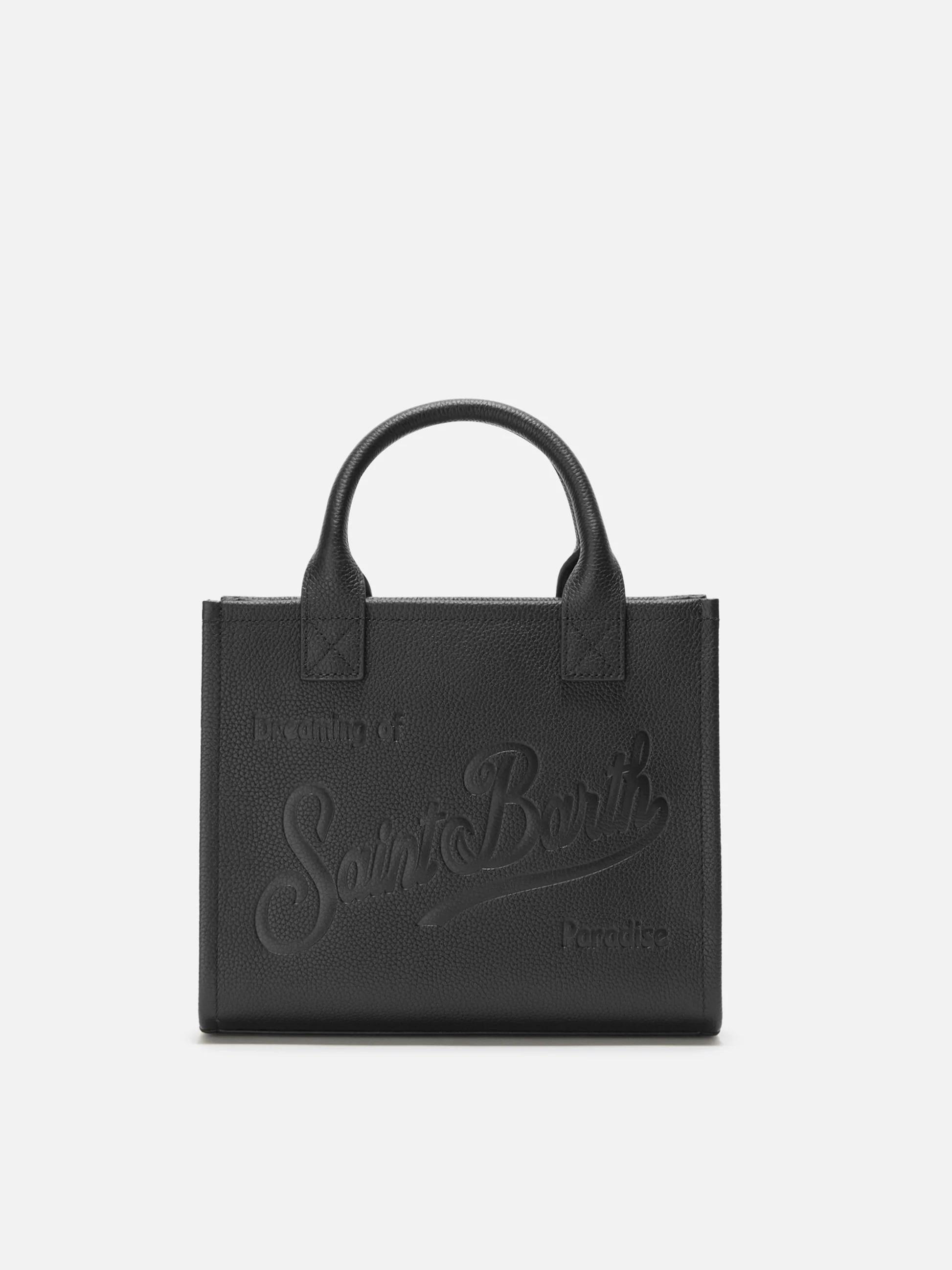 Borsa a spalla Vanity Bag Midi in pelle martellata nera VANMD001 00748I MC2 SAINT BARTH