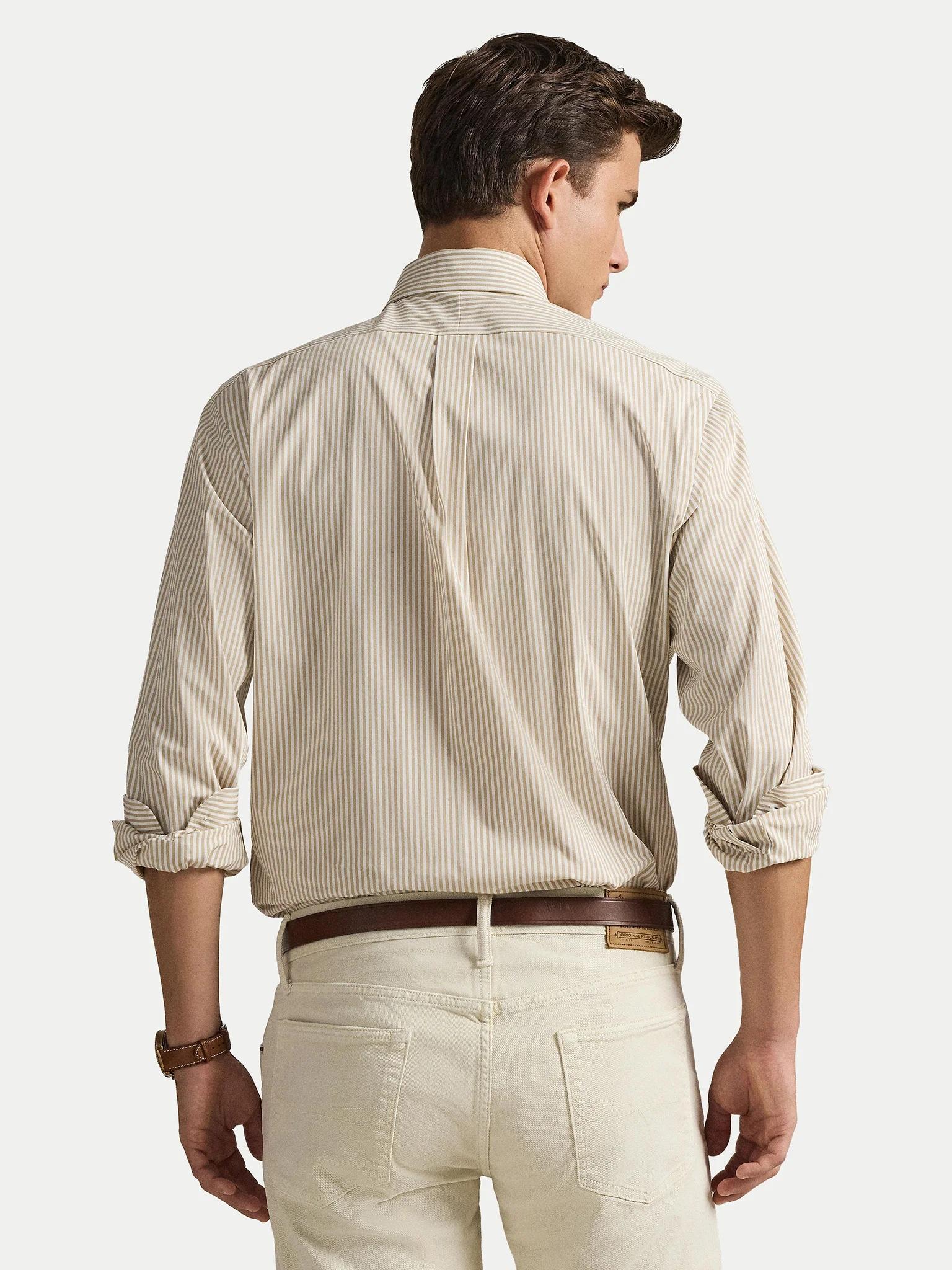 Camicia fantasia a righe in cotone elasticizzato 710929344 500 RALPH LAUREN