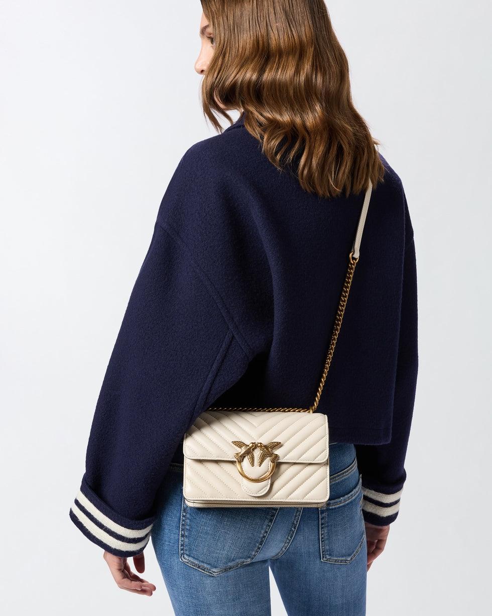 Borsa piccola a tracolla Love Bag One Chevron<BR/> 100074A0GK Z14Q PINKO