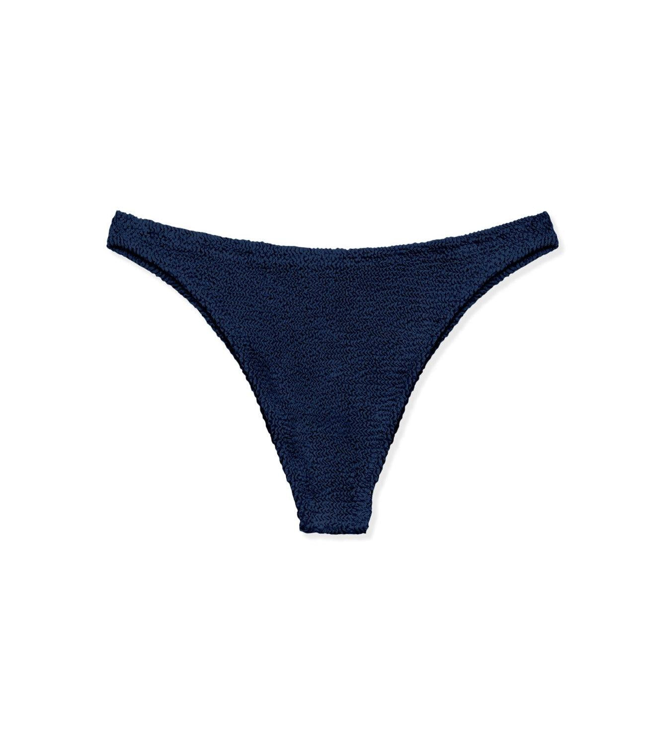Slip mare Naomi modello brasiliana in tessuto crinkle blu NAO0006 08623L MC2 SAINT BARTH