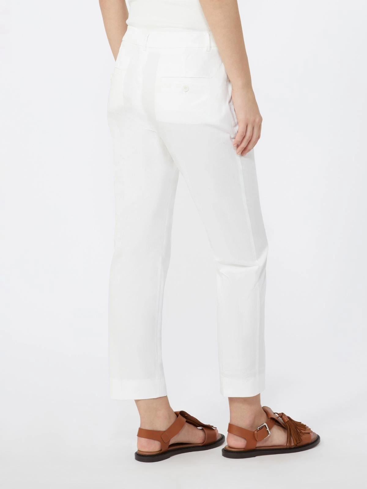 Pantalone slim fit in cotone stretch - BIANCO<BR/> WKDCECCO 027 WEEKEND