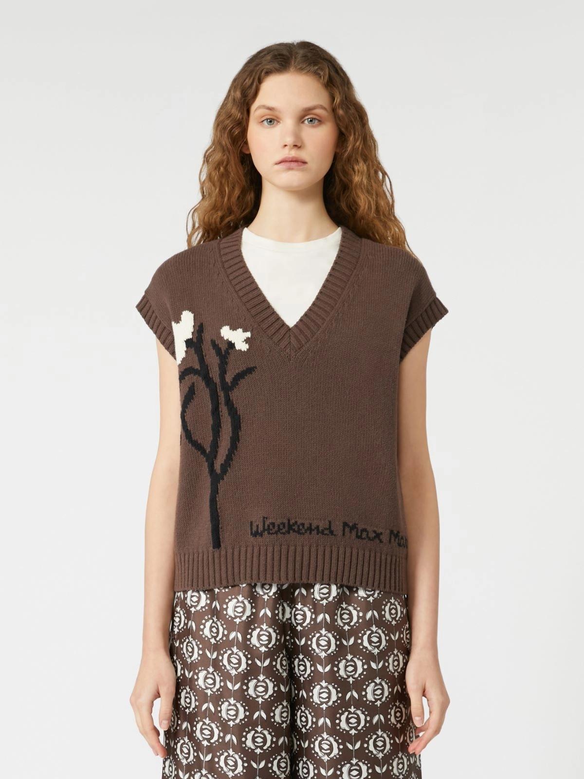 Gilet intarsiato in misto cotone CRUSCA 001 WEEKEND
