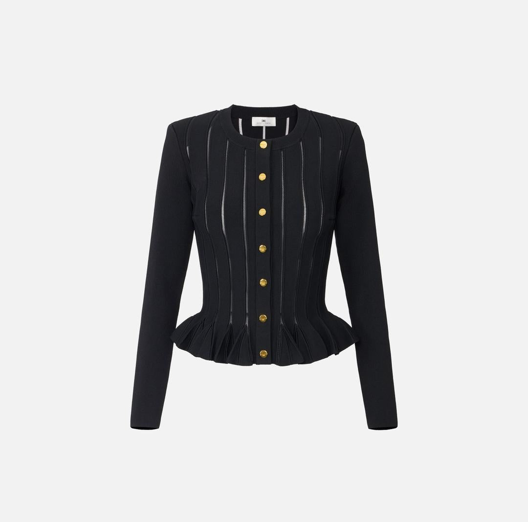 Giacca in maglia con dettagli à jour MK07S56E2 110 ELISABETTA FRANCHI