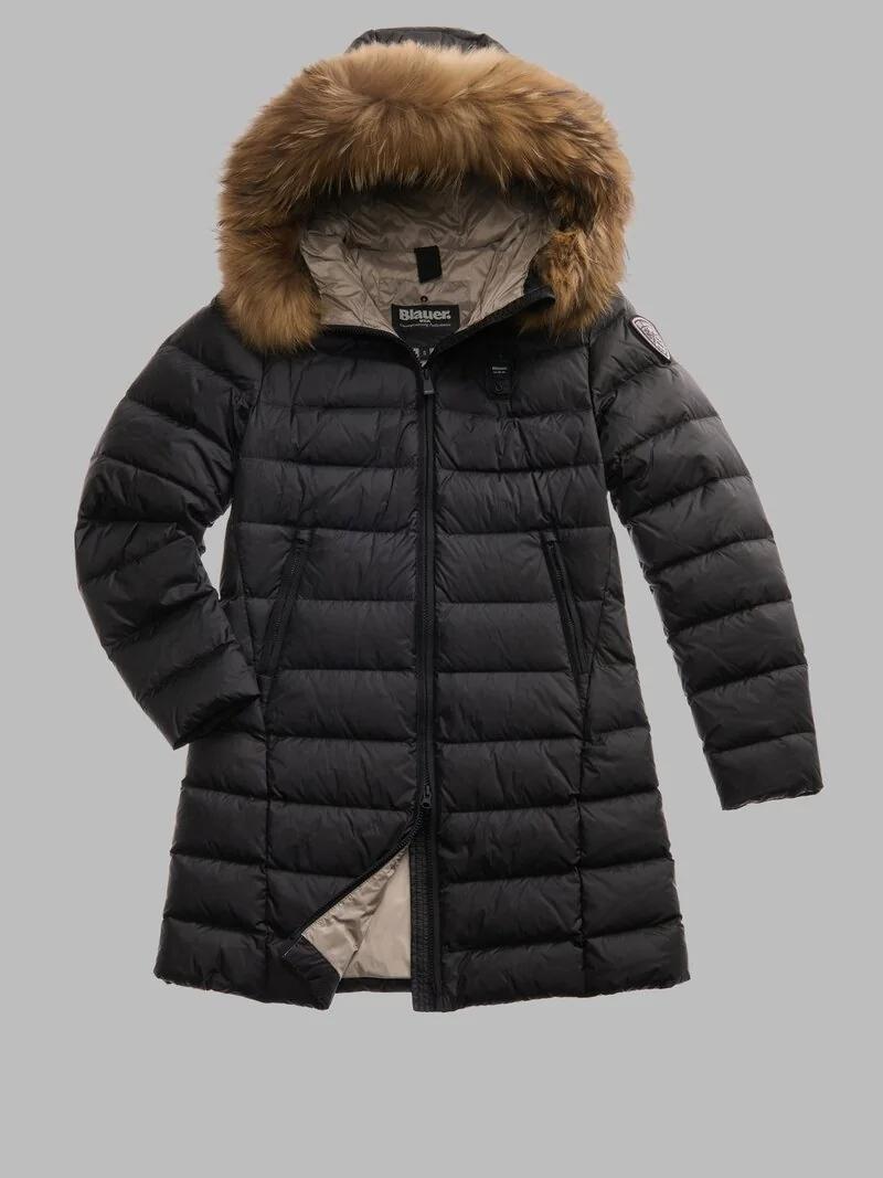 PIUMINO LUNGO CON PELLICCIA KRISTIN<BR/><BR/><BR/> BLDK03103 6047/999EI BLAUER