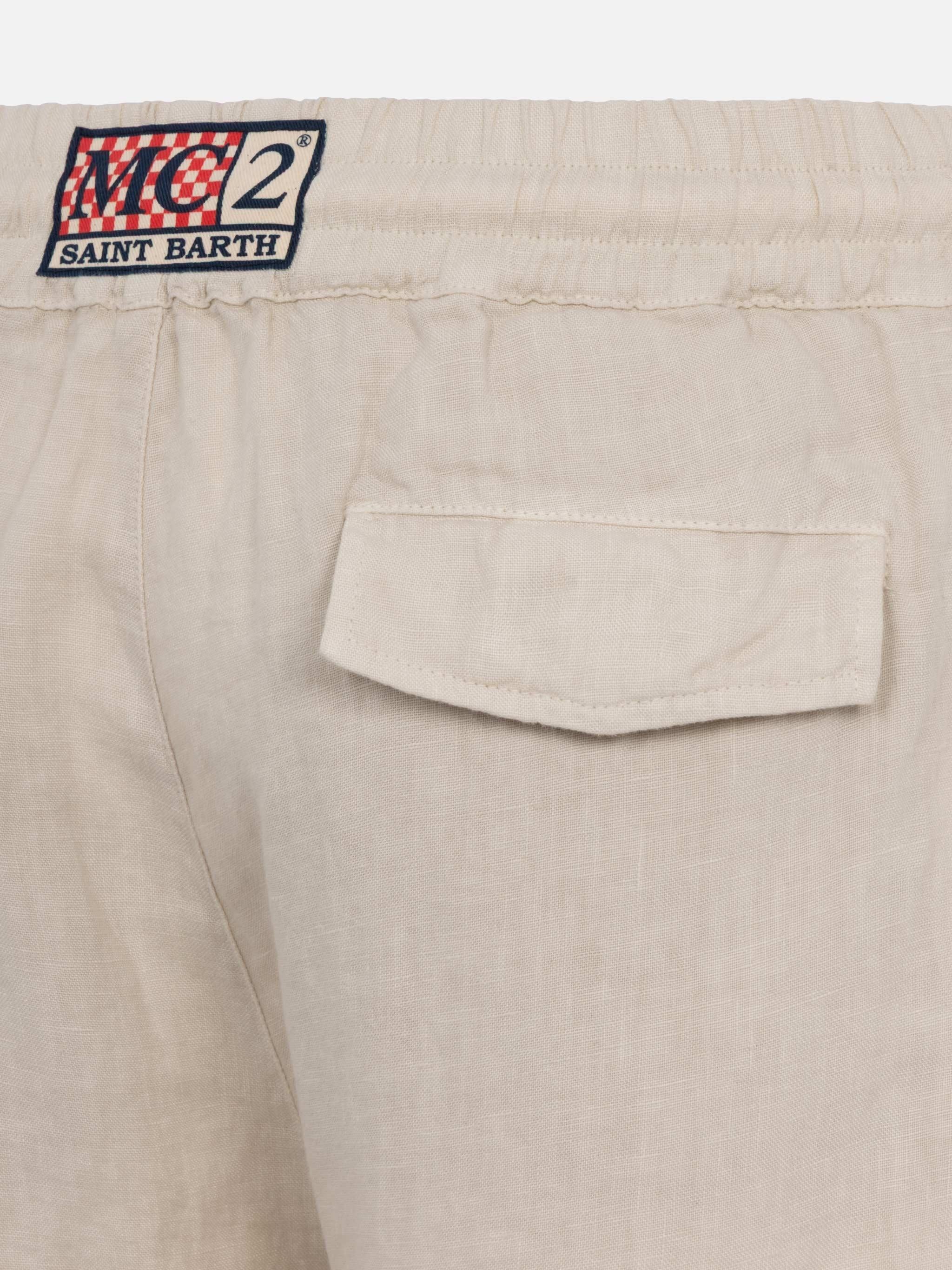 Pantaloni da uomo Calais in lino con coulisse