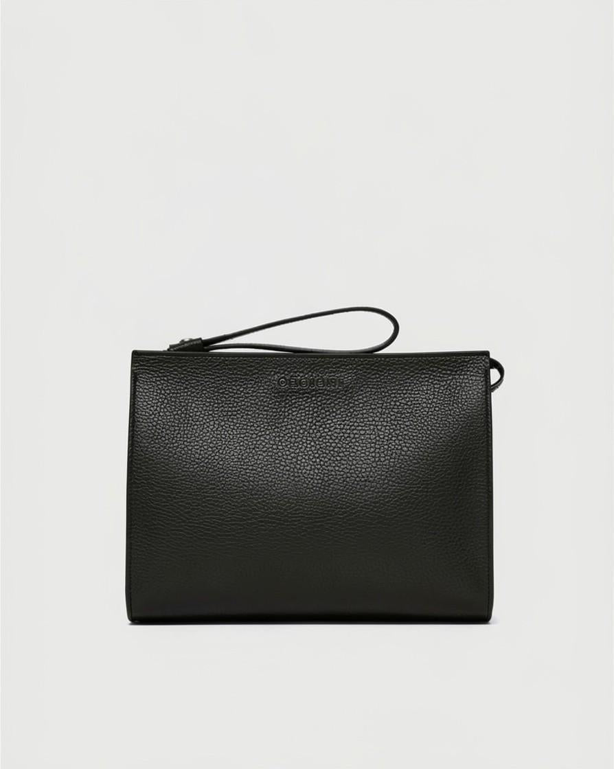 Pouch Micron in pelle con polsiera<BR/> SU0127MIC NERO ORCIANI