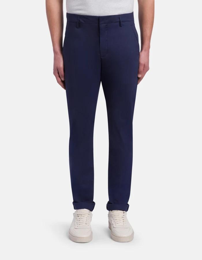 Pantaloni Gaubert slim in popeline cotone e nylon<BR/> UP235PS0020U002 894 DONDUP