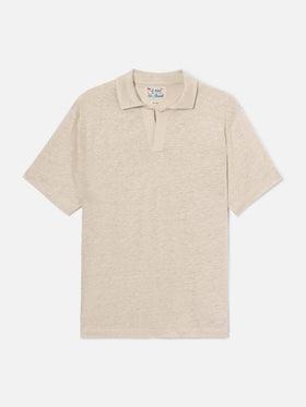 Polo Fraser in puro lino beige<BR/> FRS0001 01139L MC2 SAINT BARTH