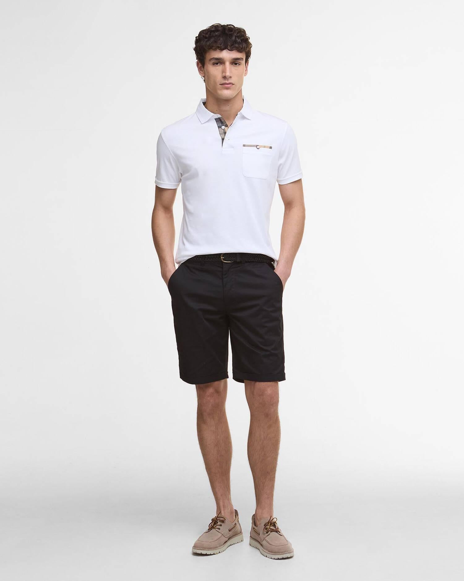 Polo Corpatch a maniche corte leggermente aderente<BR/> MML1496MML WH11 BARBOUR