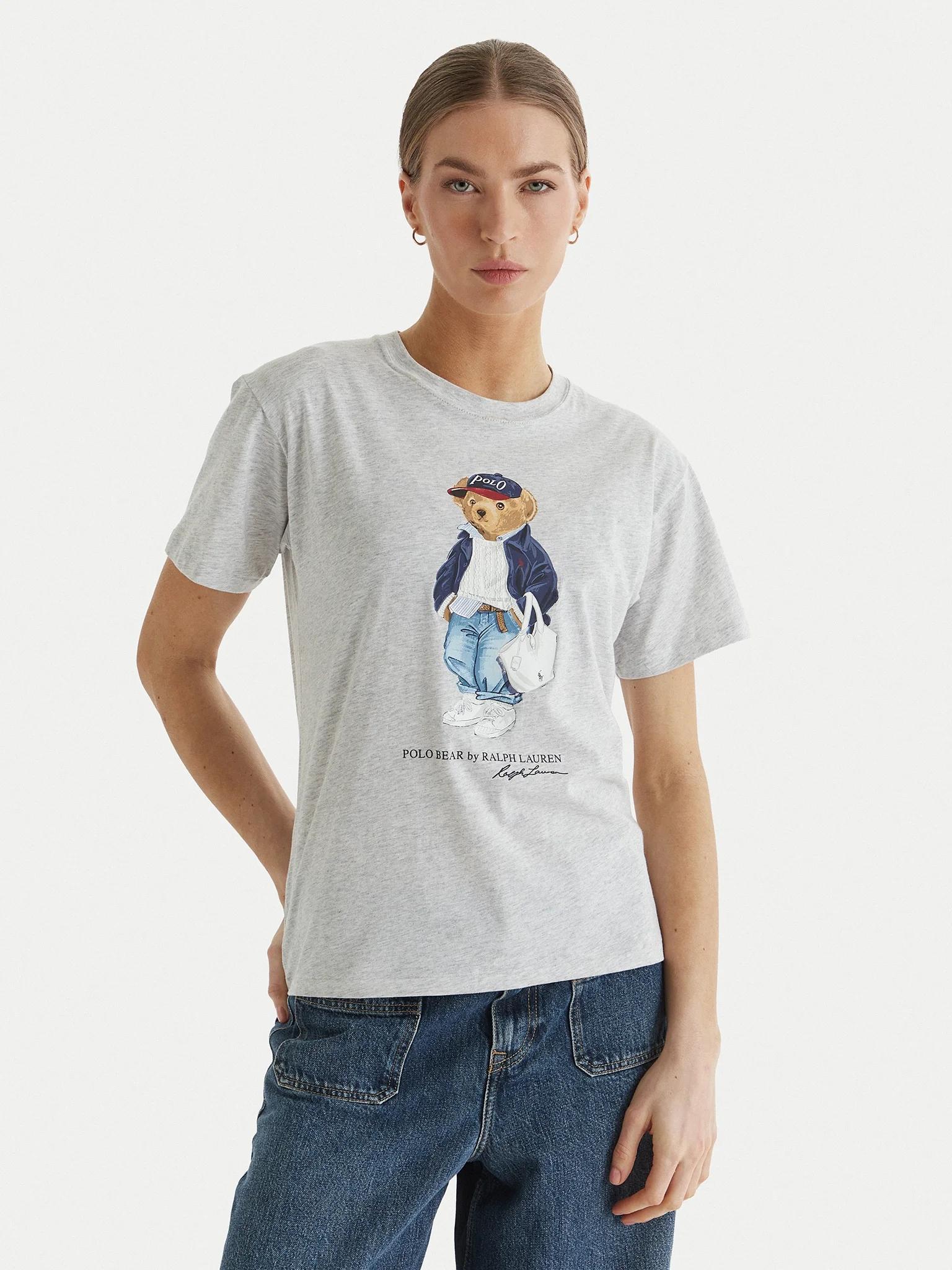 T-shirt donna in cotone "Polo Bear" 211A96261 001 RALPH LAUREN