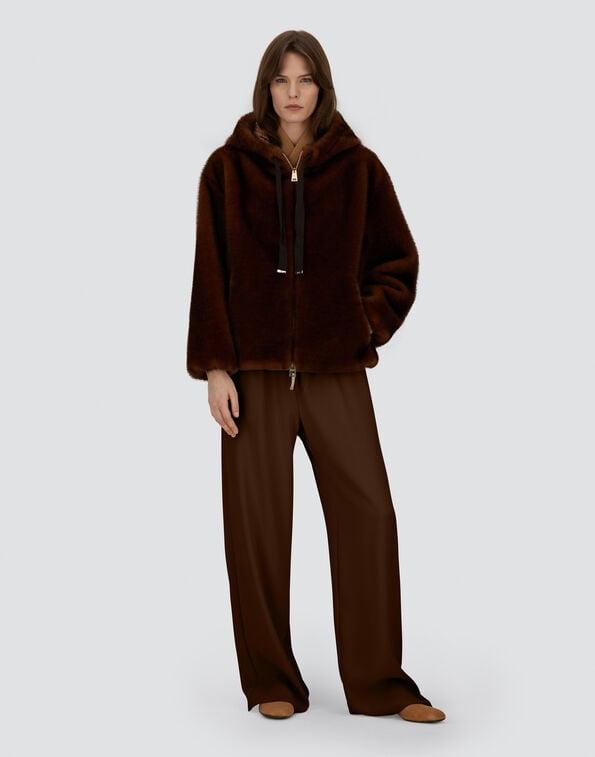 BOMBER IN MELANGE ALTERNATIVE MINK FUR GI000318D12739 8800 HERNO