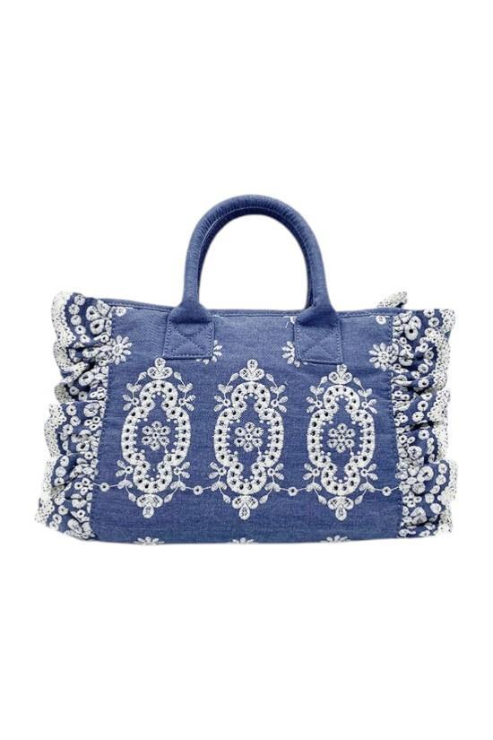 Borsa Colette MC2 Saint Barth denim con decorazione a occhielli COL0027 00485L MC2 SAINT BARTH