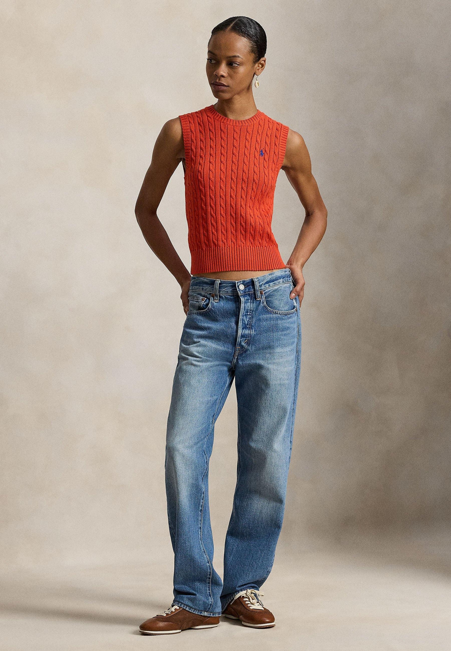 Gilet in cotone con lavorazione a trecce 211971882 500 RALPH LAUREN