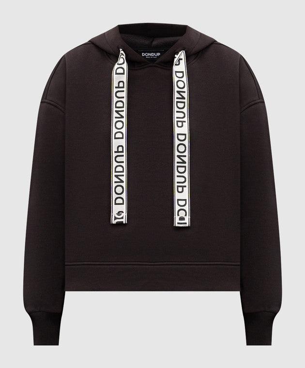 Felpa con cappuccio regular in cotone<BR/> F502KF0234XXX 999 DONDUP