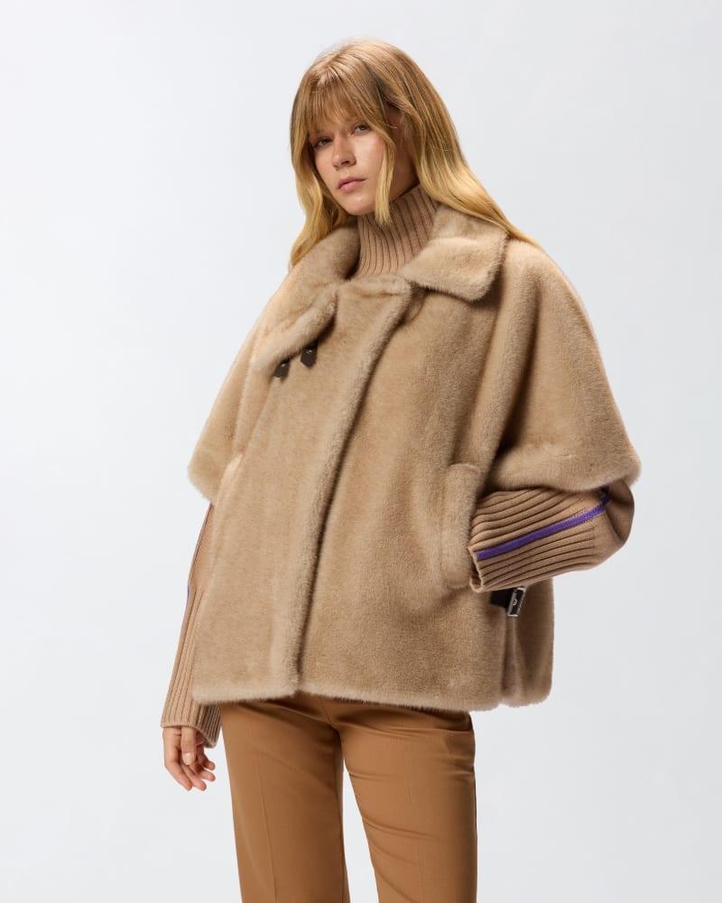 Cappa effetto pelliccia 103837A2PI C60 PINKO