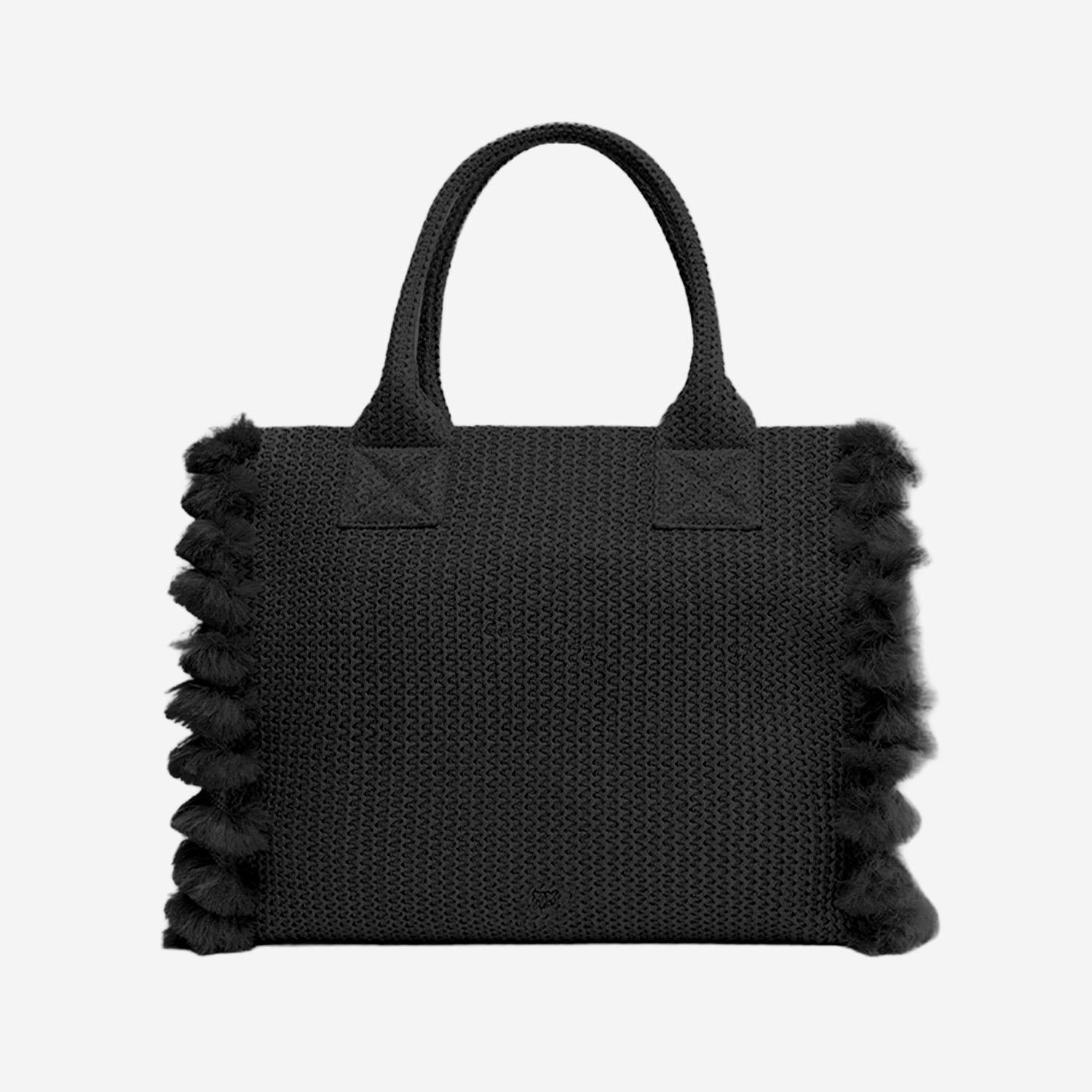 Borsa shopper media Beach in rafia con logo e nappine<BR/> 106673A39Y Z99Q PINKO