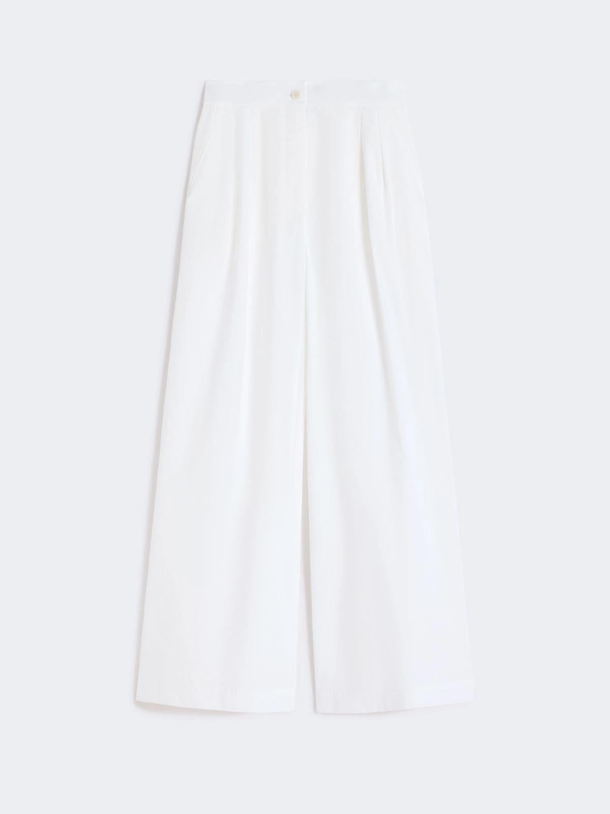 Pantalone ampio in popeline di cotone - BIANCO<BR/> WKDBENDA 004 WEEKEND