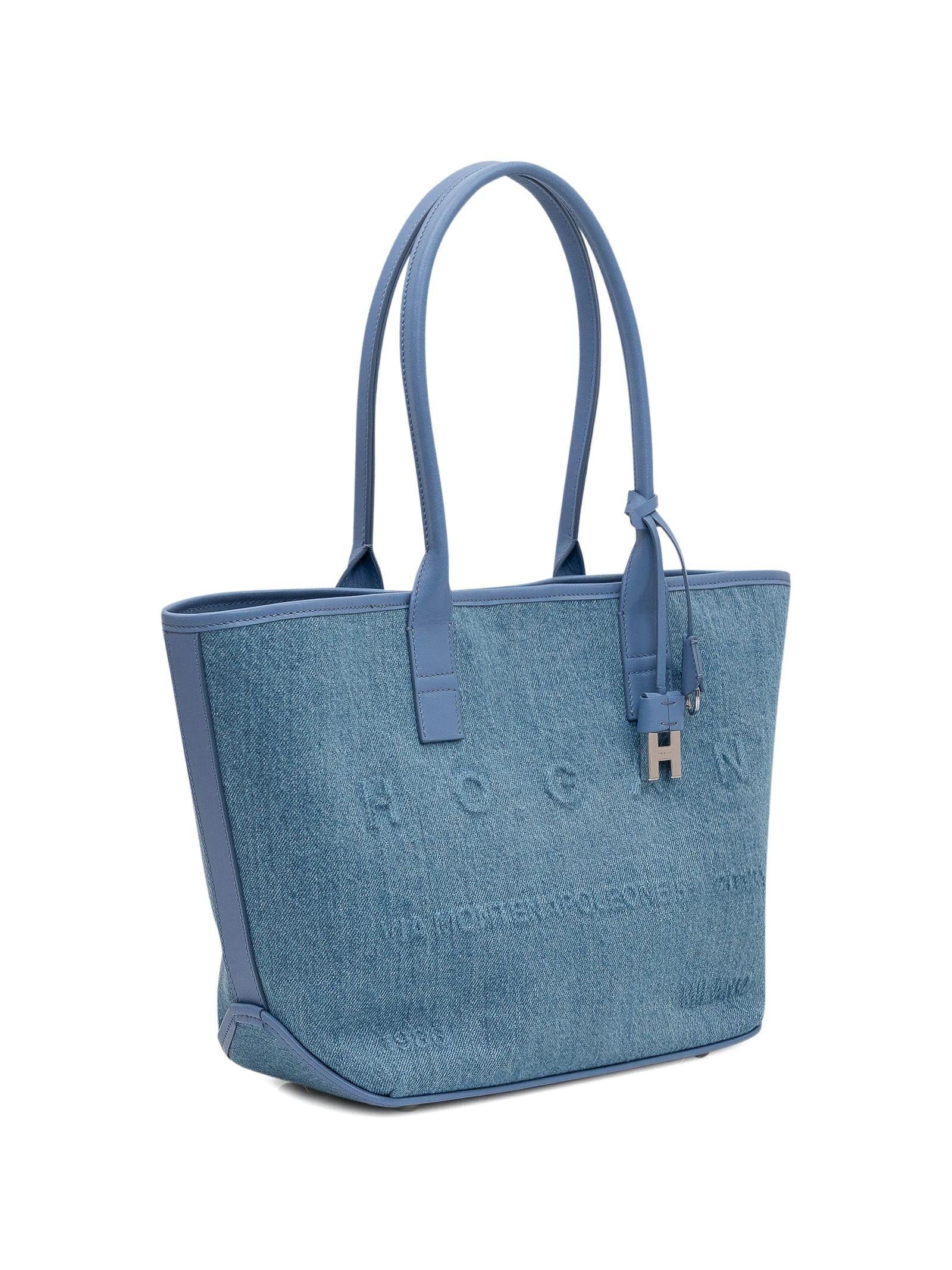 Hogan Address Small Blue Shopping Bag KBW01TA2200UU8 7E02 HOGAN