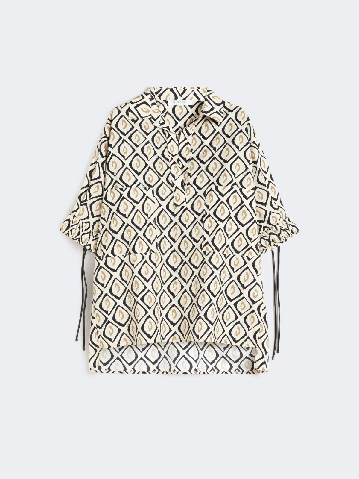 Camicia over in popeline stampato - Beige<BR/> MXMECRU 002 MAX MARA